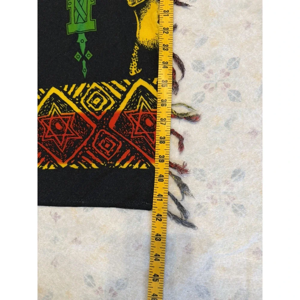 Bob Marley Tapestry Shawl Beach Cover-up Sarong Multicolor With Fringe